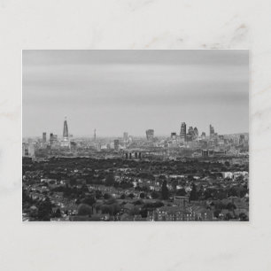 Black and White London Aerial View på natten Vykort