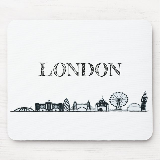 Black and White London Skyline Musmatta (Framsidan)