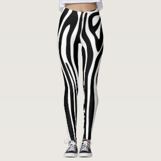 Black and White Long rand Zebra Legging