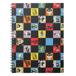 Black and White LOONEY TUNES™ in Colorful Checker Anteckningsbok