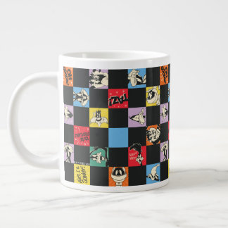 Black and White LOONEY TUNES™ in Colorful Checker Jumbo Mugg