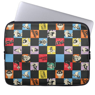 Black and White LOONEY TUNES™ in Colorful Checker Laptop Fodral