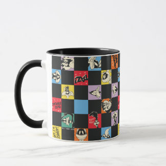 Black and White LOONEY TUNES™ in Colorful Checker Mugg
