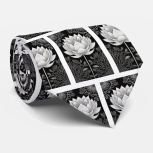 Black and White Lotus Mönster Slips