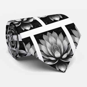 Black and White Lotus Mönster Slips