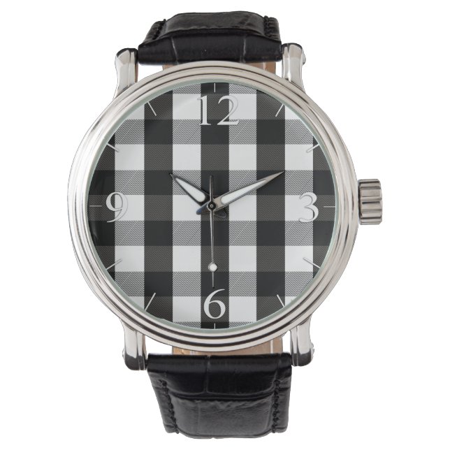 Black and White Lumberjack Play Armbandsur (Framsida)