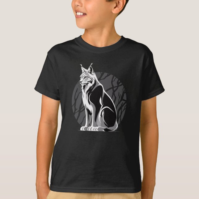 Black and White Lynx T Shirt (Framsida)