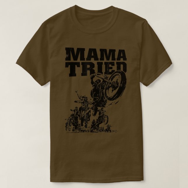 Black and White Mamma Tried Kärlek Land Music Moto T Shirt (Design framsida)