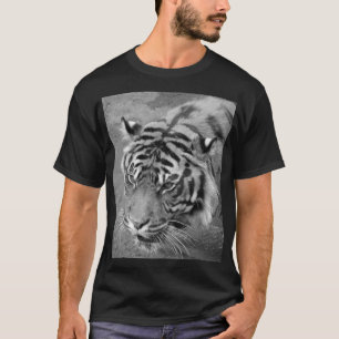 Black and White Manar Black Siberian Tiger T-shirt