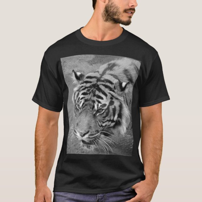 Black and White Manar Black Siberian Tiger T-shirt (Framsida)