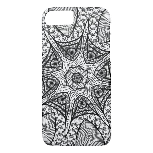 Black and White Mandala Cell Phone Case Case-Mate iPhone Skal (Baksida)