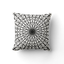 Black and White Mandala Dekorativ kudde