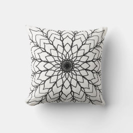 Black and White Mandala Dekorativ kudde