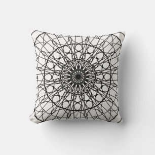 Black and White Mandala Dekorativ kudde