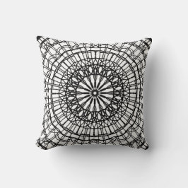 Black and White Mandala Dekorativ kudde