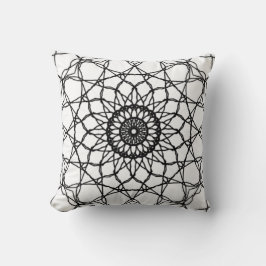 Black and White Mandala Dekorativ kudde