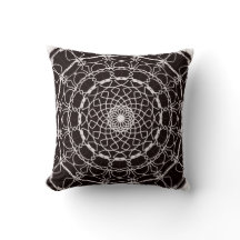 Black and White Mandala Dekorativ kudde