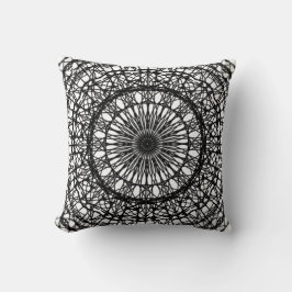 Black and White Mandala Dekorativ kudde
