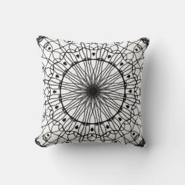 Black and White Mandala Dekorativ kudde