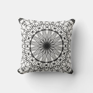 Black and White Mandala Dekorativ kudde