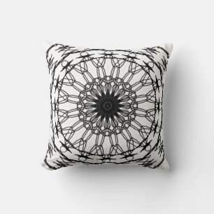 Black and White Mandala Dekorativ kudde