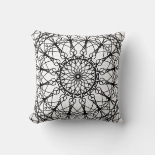 Black and White Mandala Dekorativ kudde