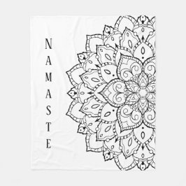 Black and White Mandala Fleece Blanket