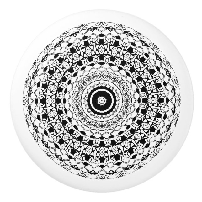 Black and White Mandala Knopp (Framsidan)