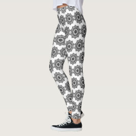 Black and White Mandala Leggins Leggings