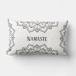 Black and White Mandala Lumbar Pillow Lumbarkudde