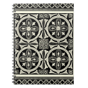 Black and White Mandala Motif by Vision Studio Anteckningsbok Med Spiral