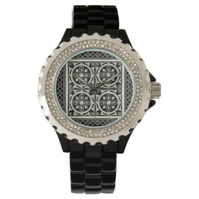 Black and White Mandala Motif by Vision Studio Armbandsur (Framsida)