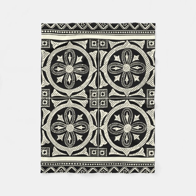 Black and White Mandala Motif by Vision Studio Fleecefilt (Framsidan)