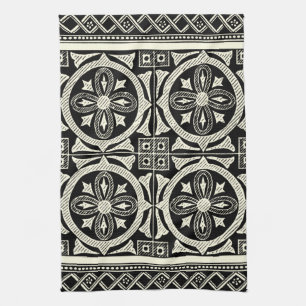 Black and White Mandala Motif by Vision Studio Kökshandduk