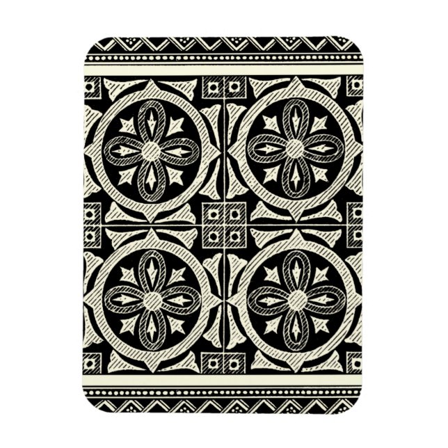 Black and White Mandala Motif by Vision Studio Magnet (Vertikal)