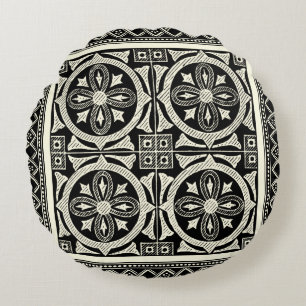 Black and White Mandala Motif by Vision Studio Rund Kudde