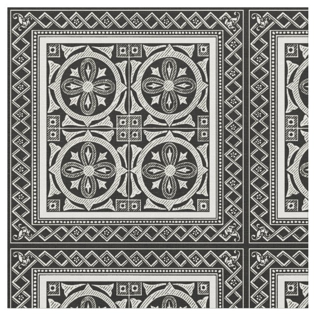 Black and White Mandala Motif by Vision Studio Tyg (Närbild)