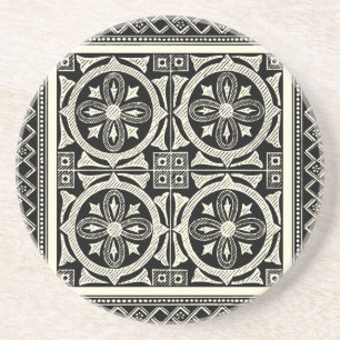 Black and White Mandala Motif by Vision Studio Underlägg Sandsten