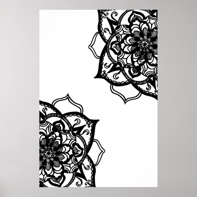 Black and White Mandala Poster (Framsidan)