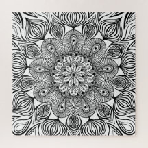 Black and White Mandala Trippy Psychedelic Hippie