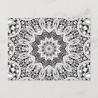 Black and White Mandala Vykort