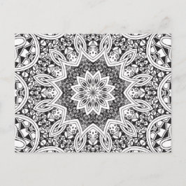 Black and White Mandala Vykort