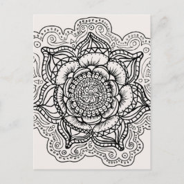 Black and White Mandala Vykort