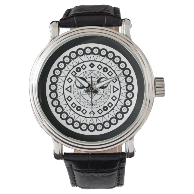 Black and White mandala watch Armbandsur (Framsida)