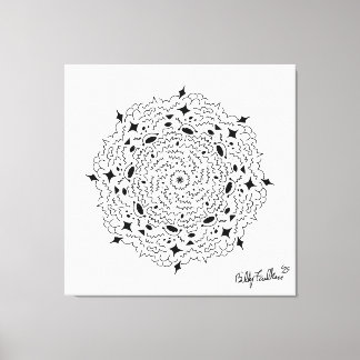 Black and White Mandella Canvastryck