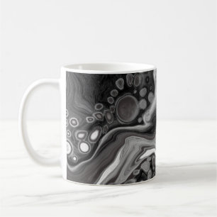 Black and White Marble Digital Fluid Art Kaffemugg