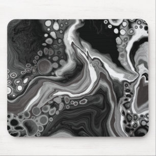 Black and White Marble Digital Fluid Art Musmatta