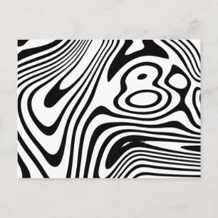 Black and White Marble Mönster Vykort