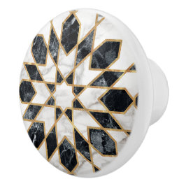 Black and White Marble Moroccan Mosaic Knopp