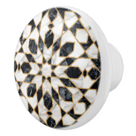 Black and White Marble Moroccan Mosaic Knopp